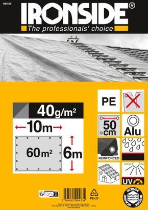 Bâche pro à œillet 6x10M 240G/M2 spécial couvreur