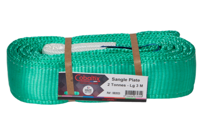 Elingue plate avec boucles pour levage 2T Lg 3m