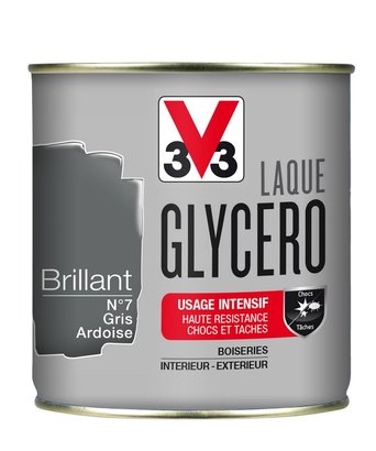 PEINTURE LAQUE GLYCERO BRILLANT NOIR 0.5 L