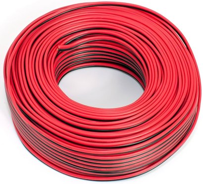 Câble Multimédia HI-FI 03VH-H  - 2 x 0,75MM² - en 1/2 touret L.250M - Noir/rouge