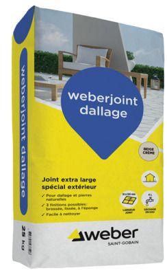 Joint extra large spécial extérieur WEBERJOINT DALLAGE Beige crème E04 25kg