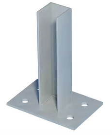 Platine pour portillon tube carré 60 mm Galva