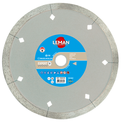Disque Diamant Carrelage à jante lisse segmentée - Ø125mm - Ep. 1,6mm - Alésage 22,23mm