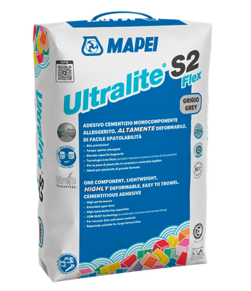 Mortier colle allégé amélioré - ULTRALITE S2 FLEX  Gris - Sac de 15 KG