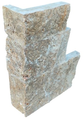 Parement Angle SPLIT NOCE 5/7,5/10 x LL x 2,1 cm - Travertin éclaté bord scié
