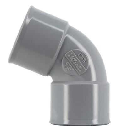 Coude Ø32MM femelle-femelle à 67°30 à coller gris en PVC - Nicoll