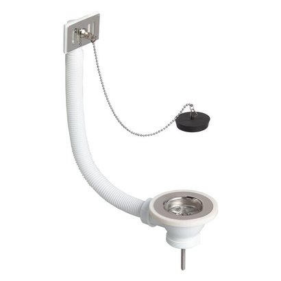 Bonde d'évier grès Ø  60 mm - à bouchon - avec trop-plein                        