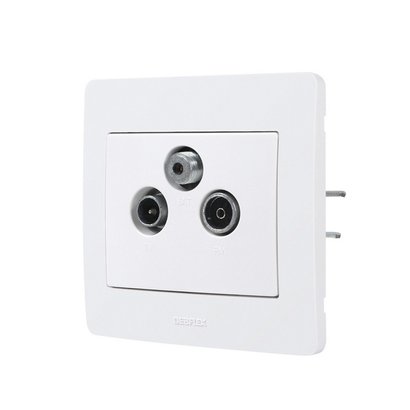 DIAM 2- PRISE TV-FM-SAT MONOBLOC APPAREILLAGE A ENCASTRER BLANC