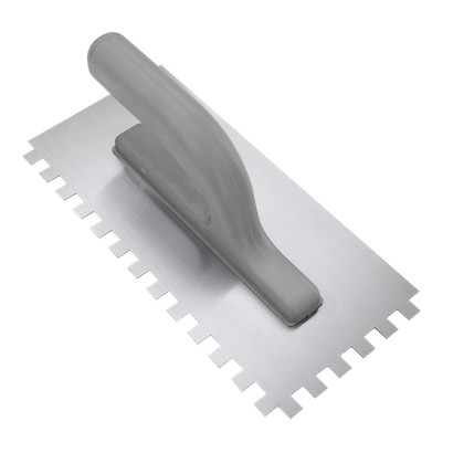 Platoir à colle inox dent château 6mm avec manche bi-matière - 270x130mm