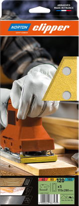 Garnitures abrasives 14 Trous 115x280 G120 - Lot de 5