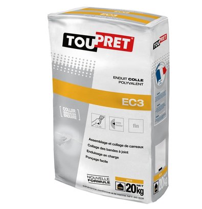 ENDUIT COLLE POUR CARREAUX DE PLATRE POLYVALENT EC3 SAC 20 KG