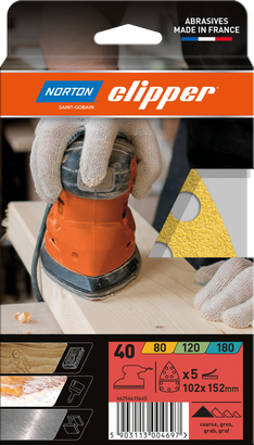 Abrasifs velcro perforé 102x152 G40 - Lot de 5