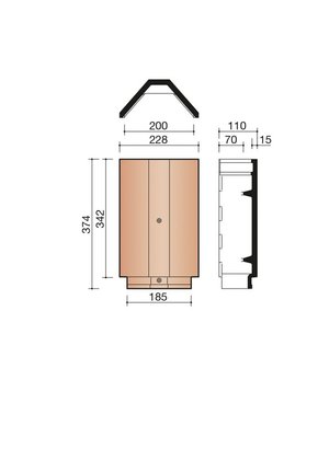 Faîtière-arêtier ventilée angulaire Actua Noir titane