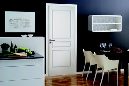 BLOC PORTE POSTFORMEE PREPEINTE SEVIAC 2040 X 830 MM CHANT DROIT DROITE POUSSANT HUISSERIE 86 X 55