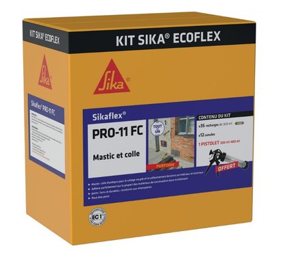 Kit Mastic-colle Sikaflex PRO 11 FC PURFORM Gris Béton - 35 recharges 300ml + 12 canules + 1 pistolet