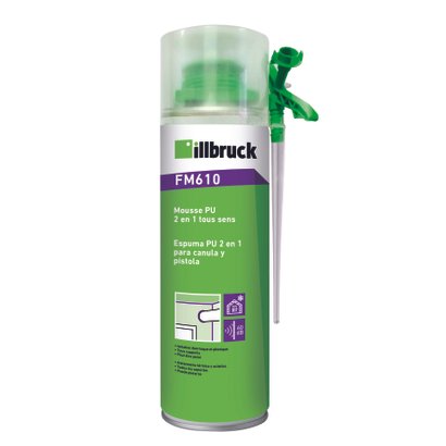 Mousse PU 2 en 1 illbruck Tous sens  FM311 vert 500ml