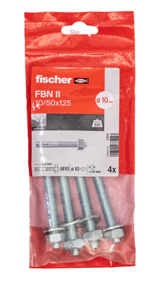 GOUJON D'ANCRAGE EN ACIER FBN II DIAM. 10 MM X LONG. 126 MM - SACHET DE 4