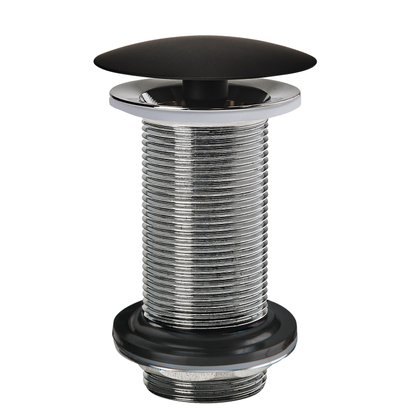 Bonde lavabo Black touch - laiton dôme fixe - corps 100mm     