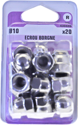 Ecrou borgne Inox A2 Ø10 Blister de 20