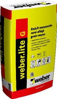 ENDUIT MONOCOUCHE PROJ. SEMI-ALLEGE WEBER.LITE G 34-1298 30KG