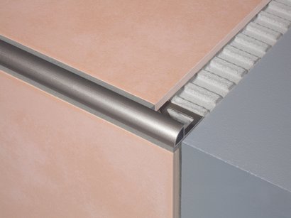 Profilé de finition carrelage - 1/4 de rond fermé DURONDELL - Aluminium Titane anodisé - Longueur 250 cm - Ht 10 mm  - DRAE 100-T/250