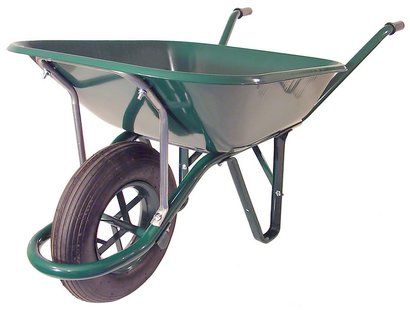 BROUETTE GROS TRAVAUX roue gonflable VERTE 100 L