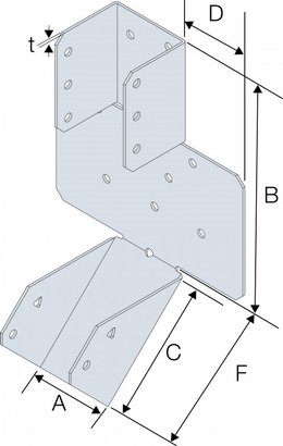 SABOT A PENTE REGLABLE 76 X 180 X 2
