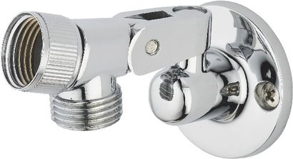 SUPPORT DE DOUCHETTE CHAPE + CROCHET METAL CHROMÉ COQUE