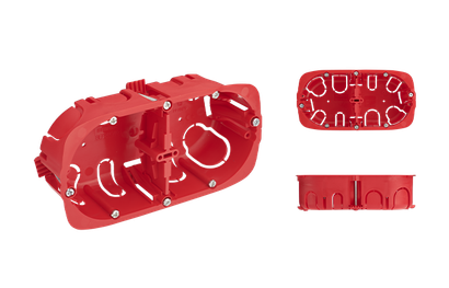 Boîte d'encastrement cloison sèche - 2 postes double sens Ø67x40mm