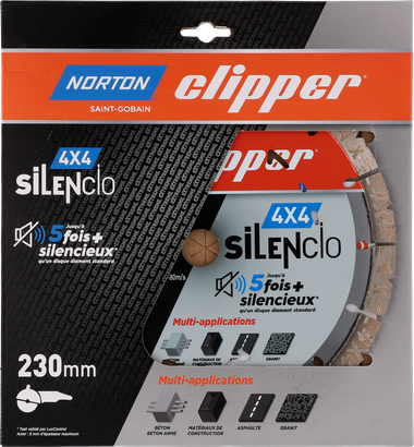 Disque diamant CLIPPER 4X4 SILENCIO 230x22,23