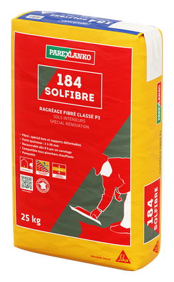 Ragréage fibré P3 SOLFIBRE 184- Gris - Sac de 25kg