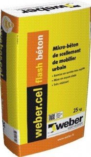 MORTIER DE COLLAGE ET DE SCELLEMENT WEBER.CEL FLASH BETON 25KG