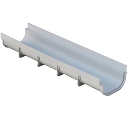 CANIVEAU CSB PVC SEUL 130X500 H75 GRIS SANS GRILLE