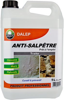 Préventif - Curatif ANTI-SALPÊTRE Bidon 5 litres pour 5 à 30 m²
