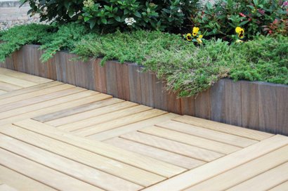 Dalle Terrasse Caillebotis en Pin - 50x50cm - 5 lames 