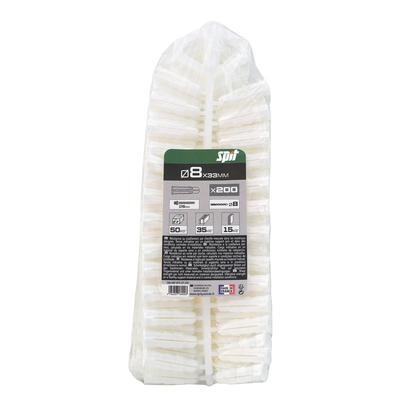 Cheville crantée   SPIT pour patte à vis  Ø8x33MM - Grappe de 200 pièces