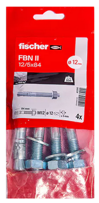 GOUJON D'ANCRAGE EN ACIER FBN II DIAM. 12 MM X LONG. 86 MM - SACHET DE 4