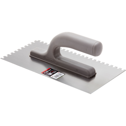 Platoir à colle inox dent château 10mm avec manche bi-matière - 270x130mm