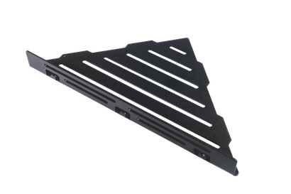 Tablette d’angle TI-Shelf LM1+ Dural alu noir mat avec rebord
