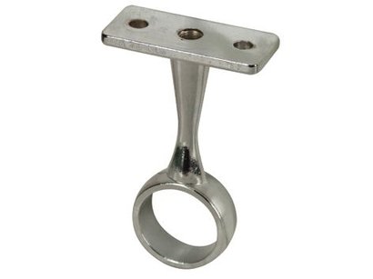 Support de milieu fixe Pour tube penderie Ø 19mm Acier chromé 64x38x19 Blister de 2