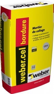 MORTIER DE COLLAGE ET DE SCELLEMENT WEBER.CEL BORDURE BLANC 25KG