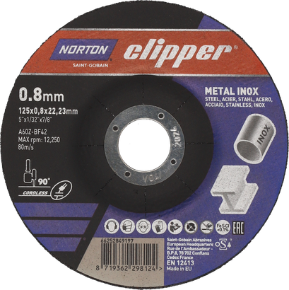 Disque à tronçonner PRO METAL/INOX 125x0,8x22,23 T42