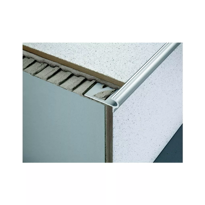 Profilé nez-de-marche bombé pour carrelage FLORENTOSTEP - Aluminium anodisé Argent - Longueur 300 cm - Ht 11 mm - FSTAE 110/300
