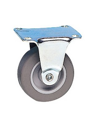 ROULETTE CAOUTCHOUC GRIS FIXE D42