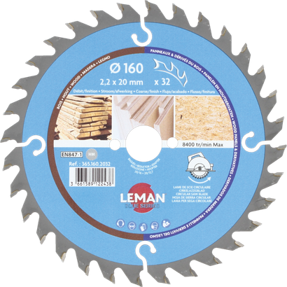 Lame scie circulaire bois Ø184 alésage 16 - Leman