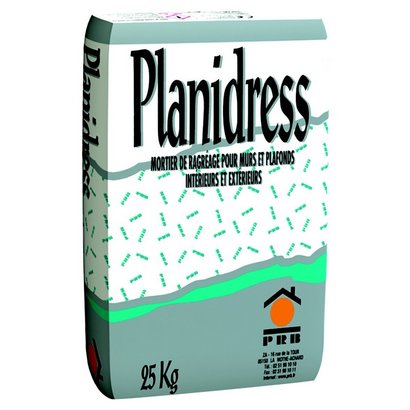 Enduit de ragréage mural PRB PLANIDRESS G Gris clair 25kg