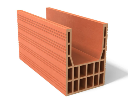 Brique de linteau - terre cuite - Ø 15 cm 500x200x274 mm