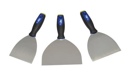 Lot de 3 couteaux à enduire Ergomust - Acier inox avec manche bi-matière