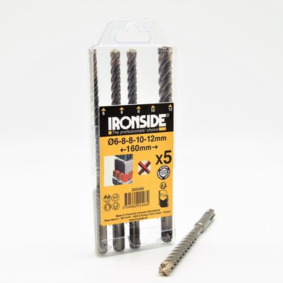 Coffret 5 forets béton SDS+ 6-8(x2)-10-12mm 4 taillants