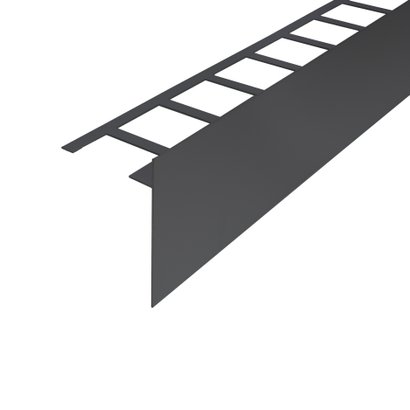 Profilé périphérique de terrasse pour pose de dalle sur plots - DURABAL BO - Longueur 300 cm - Ht 120 mm - Aluminium Anthracite - BOAC 12016/300